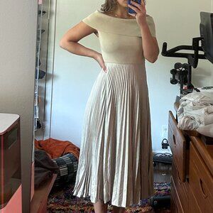 Polo Ralph Lauren Hybrid Off-The-Shoulder Pleated Dress